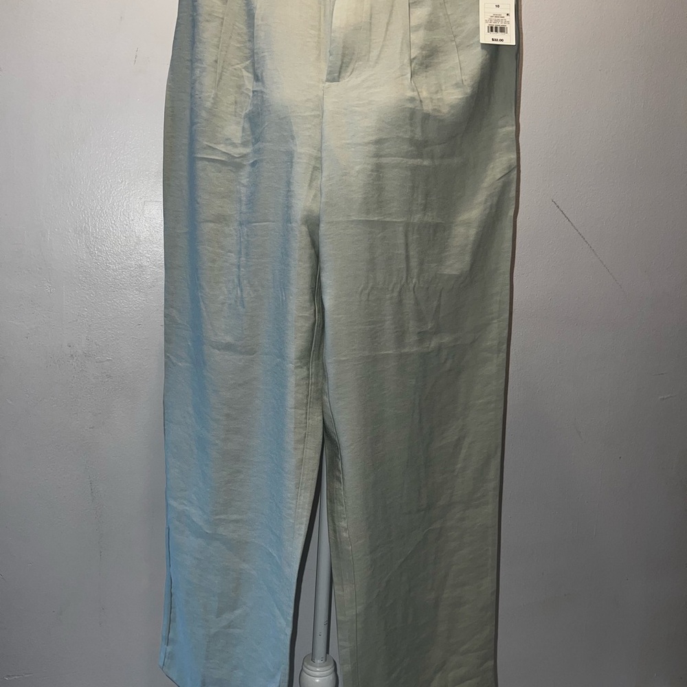 Mint Green High-Waisted Pants